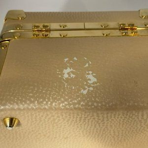 Vintage Box Purse 1960’s Cream With Gold Accents
